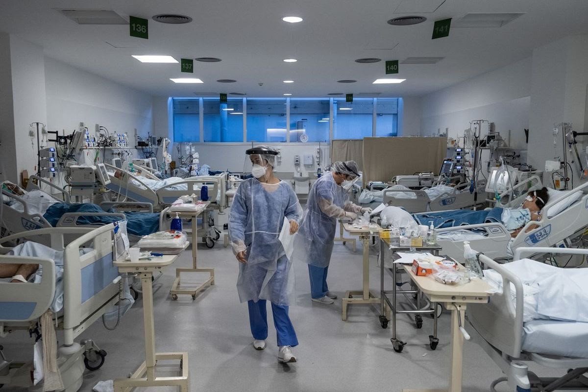 Healthcare team in a hospital ward
